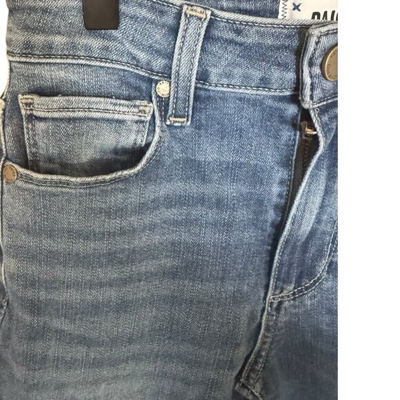 Paigen Hoxton Slim Jeans Size 24 Ankle Raw Hem Denim Stretch Mid-Rise Blue - Picture 5 of 14